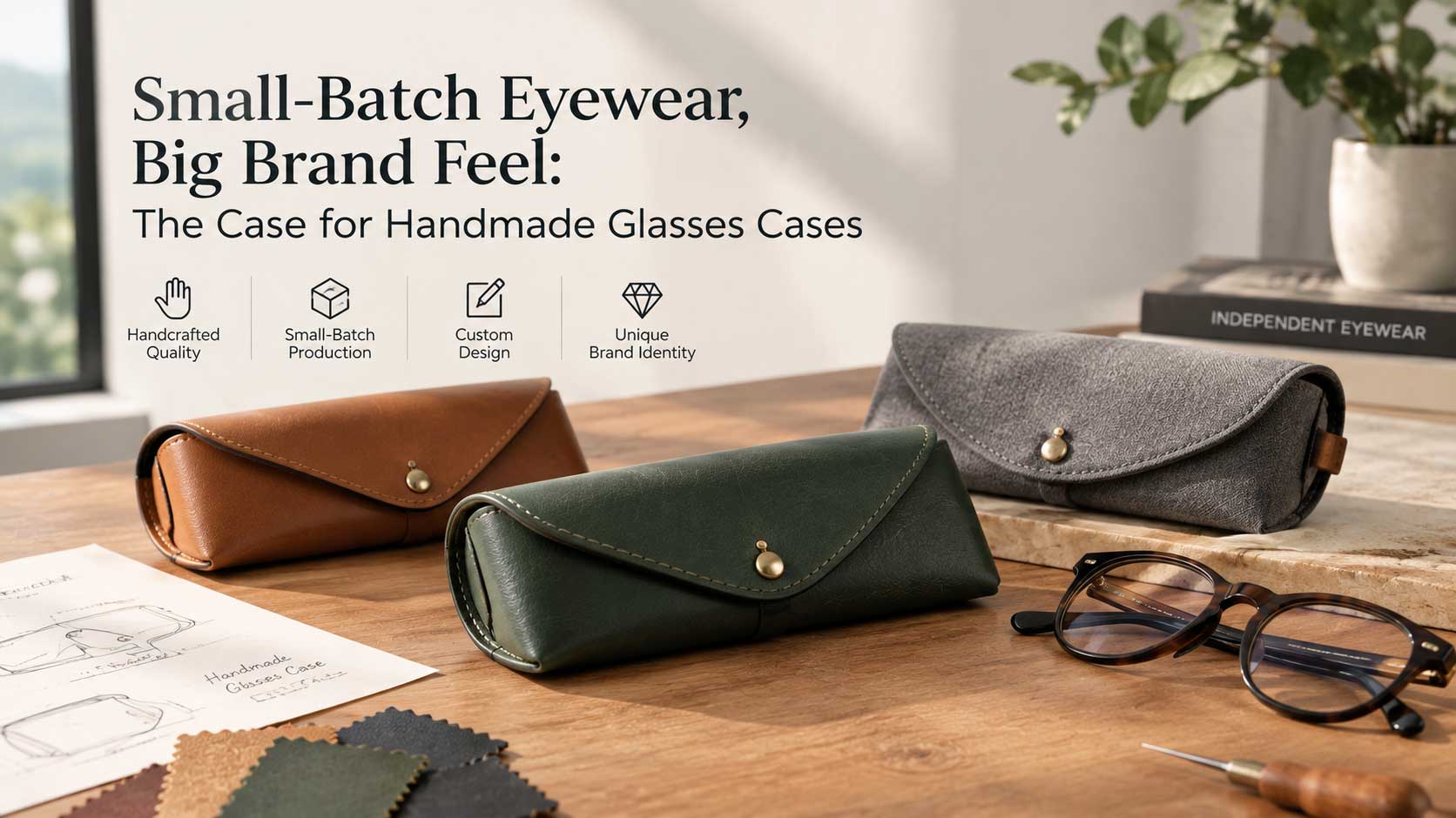 Handmade glasses cases for independent eyewear brands and small-batch packaging